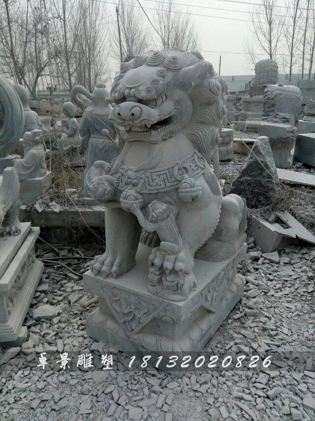 獅子石雕，仿古獅子石雕，門獅石雕 (4)
