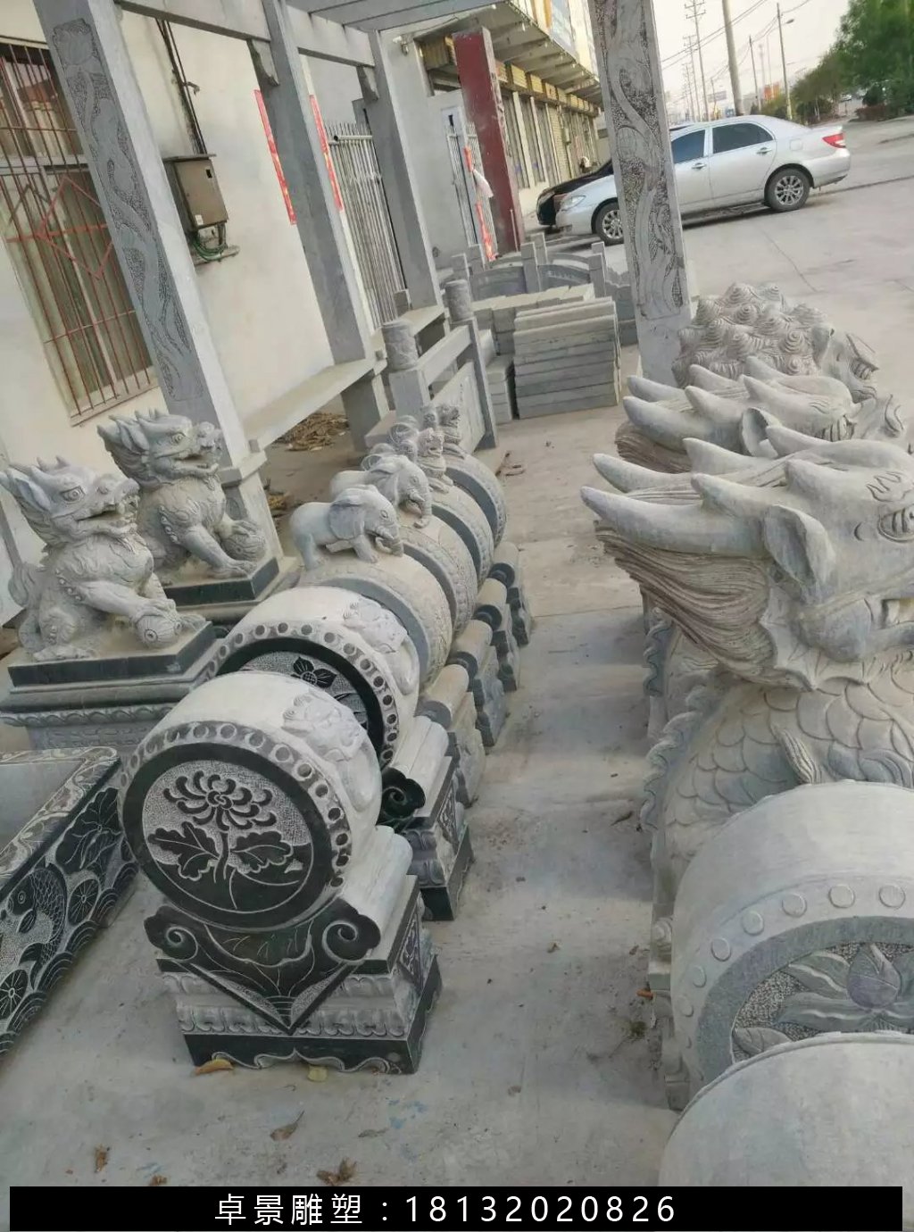 石抱鼓，石門墩，仿古石門墩 (2)