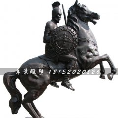 西方古典戰(zhàn)士銅雕，廣場古典人物雕塑