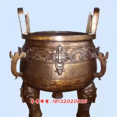 銅圓鼎雕塑，鑄銅圓鼎雕塑