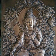 菩薩銅浮雕，鑄銅菩薩雕塑