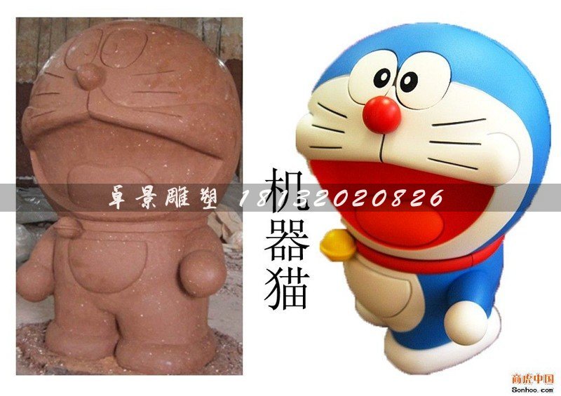 仿真機(jī)器貓雕塑，玻璃鋼機(jī)器貓雕塑