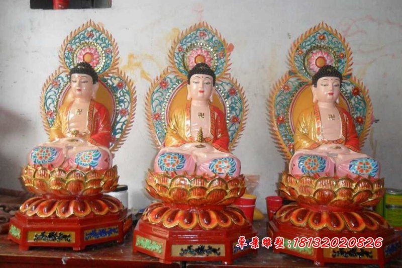 玻璃鋼東方三圣雕塑，玻璃鋼東方三圣