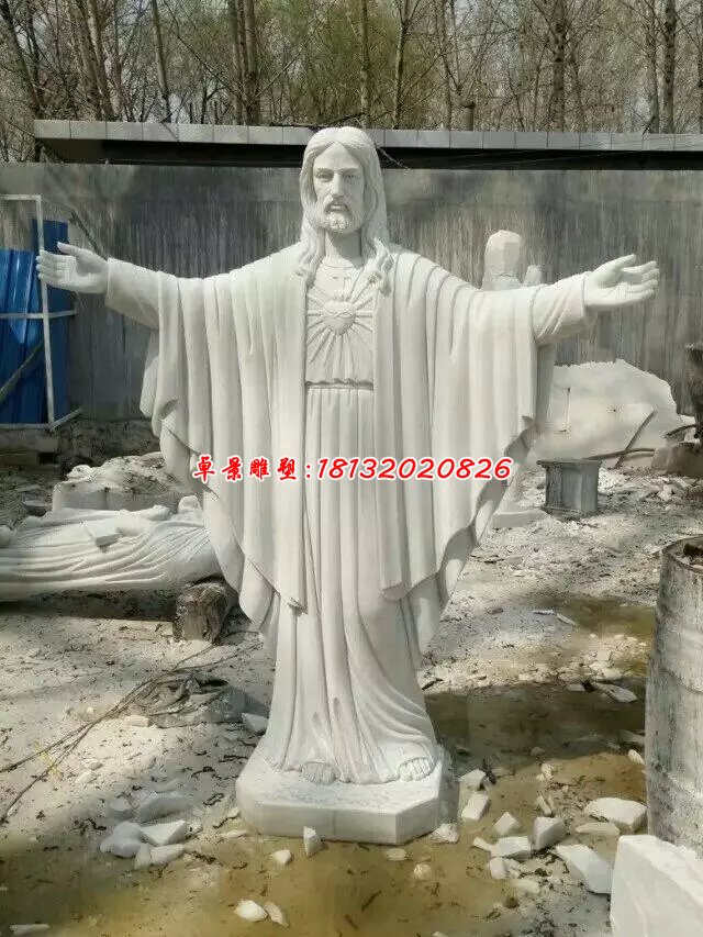 耶酥石雕，漢白玉耶酥石雕