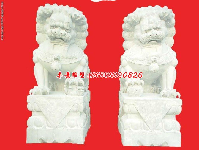 獅子石雕，漢白玉北京獅石雕