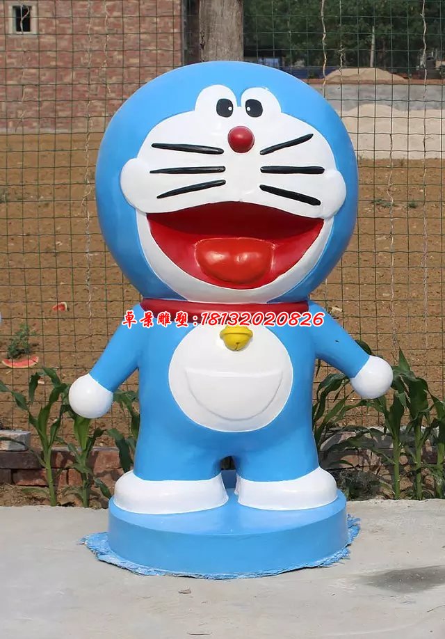 玻璃鋼機(jī)器貓雕塑，玻璃鋼卡通雕塑 (2)