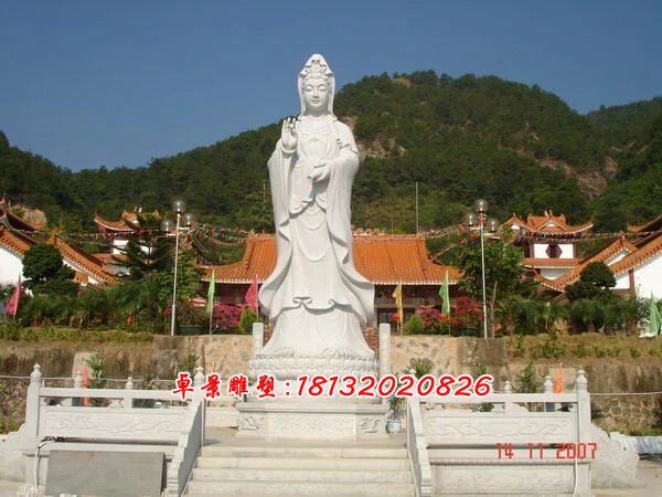 大型立式觀音，石雕觀音菩薩