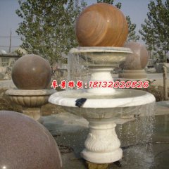 風(fēng)水球石雕，漢白玉風(fēng)水球