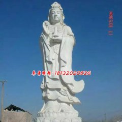 觀音菩薩石雕，漢白玉觀音菩薩雕塑，立式觀音菩薩雕塑