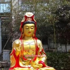 觀音菩薩銅雕，彩繪觀音菩薩雕塑
