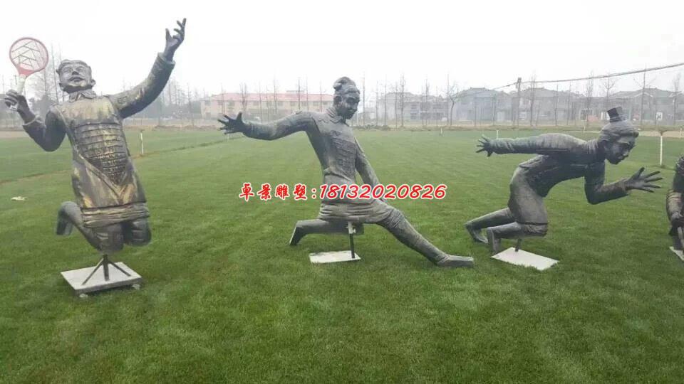 玻璃鋼兵馬俑雕塑，玻璃鋼仿銅人物雕塑 (1)