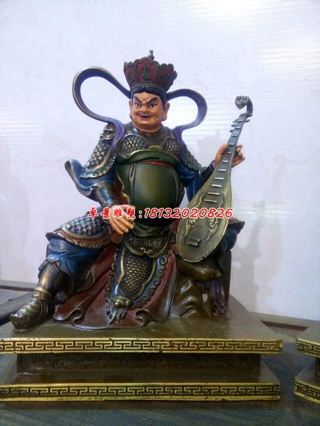四大天王銅雕，銅雕彩繪雕塑 (2)