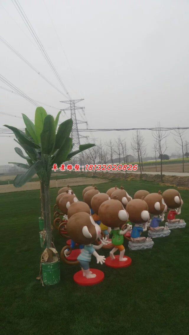 玻璃鋼小猴子雕塑，卡通動(dòng)物雕塑(1)
