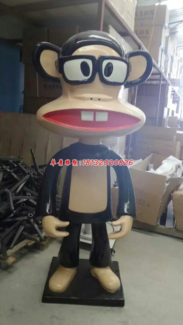 玻璃鋼大嘴猴雕塑，卡通動(dòng)物雕塑