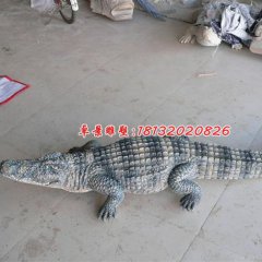 玻璃鋼鱷魚雕塑，玻璃鋼仿真雕塑