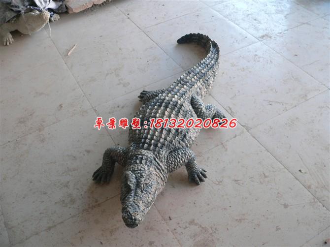 玻璃鋼鱷魚(yú)雕塑，玻璃鋼仿真雕塑 (3)