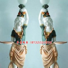 漢白玉石燈，西方人物石燈雕塑