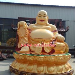 彌勒佛銅雕，銅雕彩繪雕塑