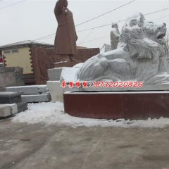 石雕獅子，大理石西洋獅雕塑
