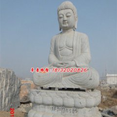 坐著的佛像雕塑，石雕如來佛祖