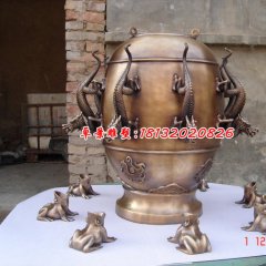 地動(dòng)儀銅雕，仿古銅雕
