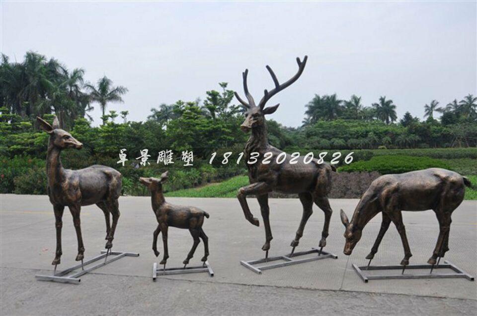 小鹿銅雕，公園動(dòng)物銅雕