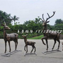 小鹿銅雕，公園動(dòng)物銅雕