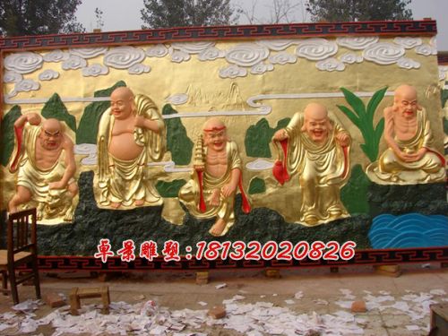 十八羅漢銅浮雕，寺廟銅浮雕