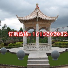 晚霞紅涼亭雕塑，公園涼亭雕塑