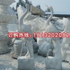 石雕仙鶴，大理石仙鶴雕塑