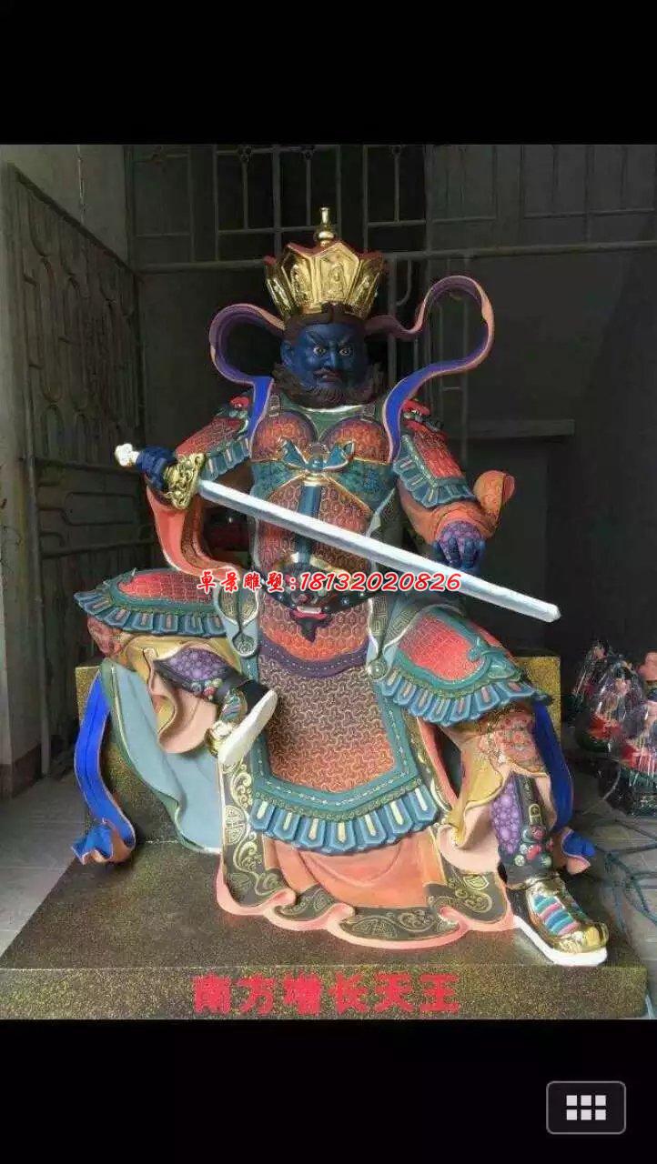 玻璃鋼四大天王雕塑，玻璃鋼彩繪神仙雕塑 (1)