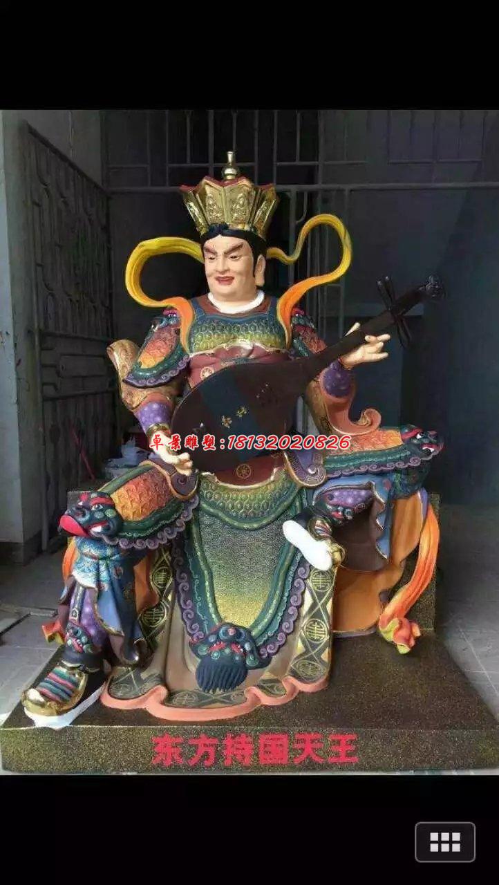 玻璃鋼四大天王雕塑，玻璃鋼彩繪神仙雕塑 (4)