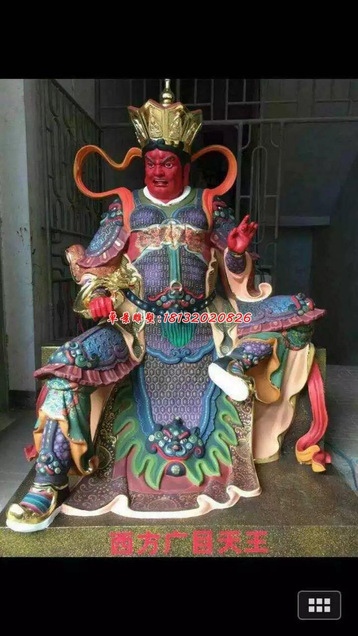 玻璃鋼四大天王雕塑，玻璃鋼彩繪神仙雕塑 (3)
