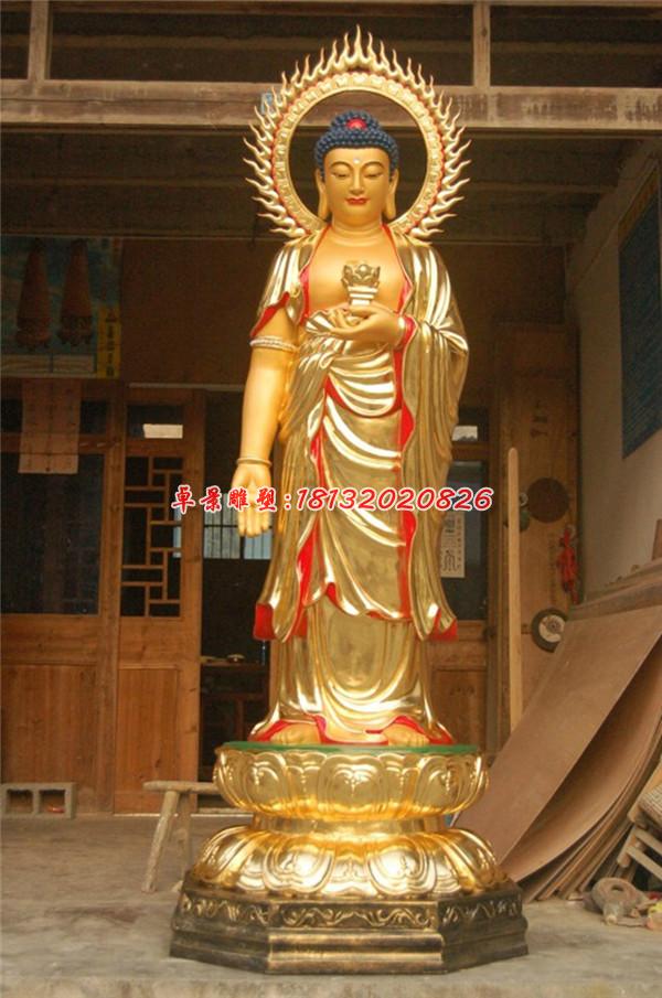 玻璃鋼如來佛雕塑，彩繪玻璃鋼佛像