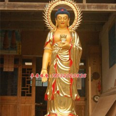 玻璃鋼如來(lái)佛雕塑，彩繪玻璃鋼佛像
