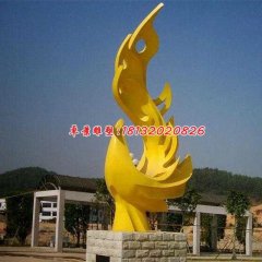不銹鋼鳳凰雕塑，抽象鳳凰雕塑