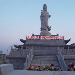 石雕觀音，大型立式觀音雕塑
