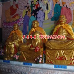 玻璃鋼十八羅漢雕塑，貼金十八羅漢雕塑