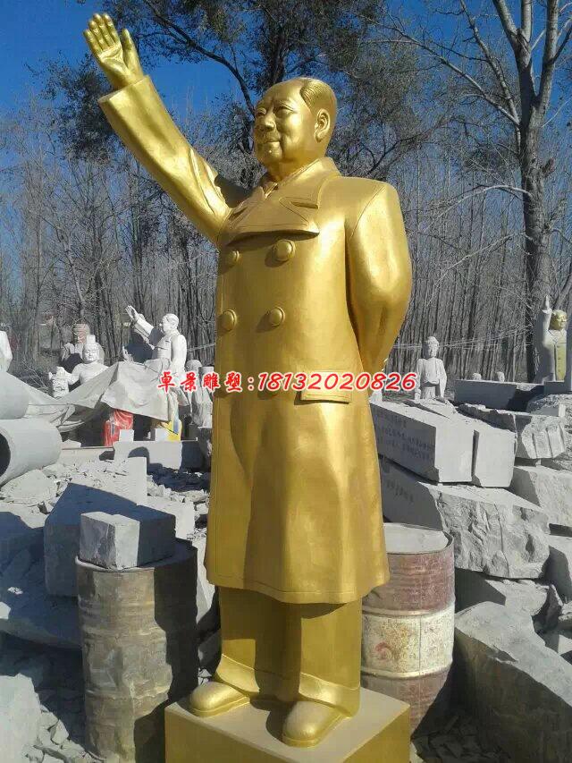 玻璃鋼毛主席雕塑，玻璃鋼仿銅人物雕塑 (2)