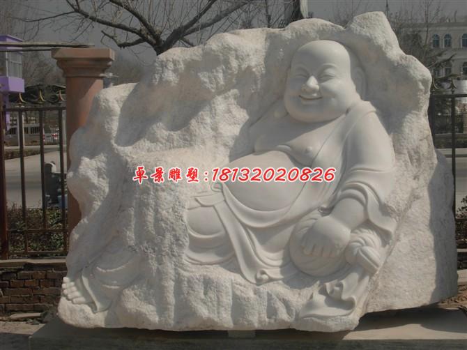 彌勒佛石雕，漢白玉彌勒佛