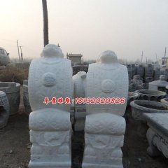 石雕門墩，漢白玉門墩雕塑