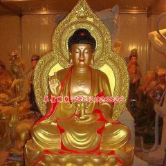 如來佛雕塑，玻璃鋼仿銅佛像