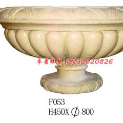 石雕花盆，廣場(chǎng)砂巖花盆雕塑
