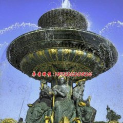 玻璃鋼噴泉雕塑，西方人物噴泉雕塑