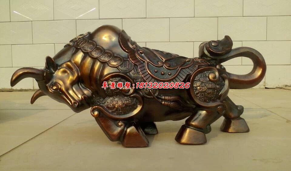 開荒牛銅雕，廣場招財(cái)牛銅雕