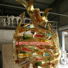 玻璃鋼鳳凰雕塑，玻璃鋼神獸雕塑