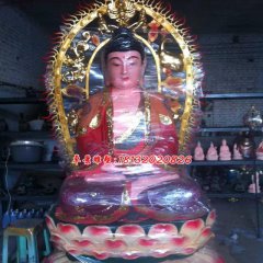 玻璃鋼彩繪佛像雕塑，如來(lái)佛雕塑