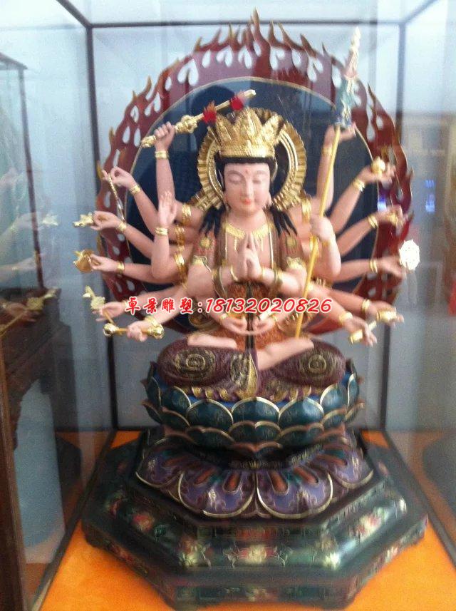 玻璃鋼千手觀音雕塑，彩繪佛像雕塑