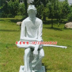 拿吉他的少年雕塑，玻璃鋼人物雕塑
