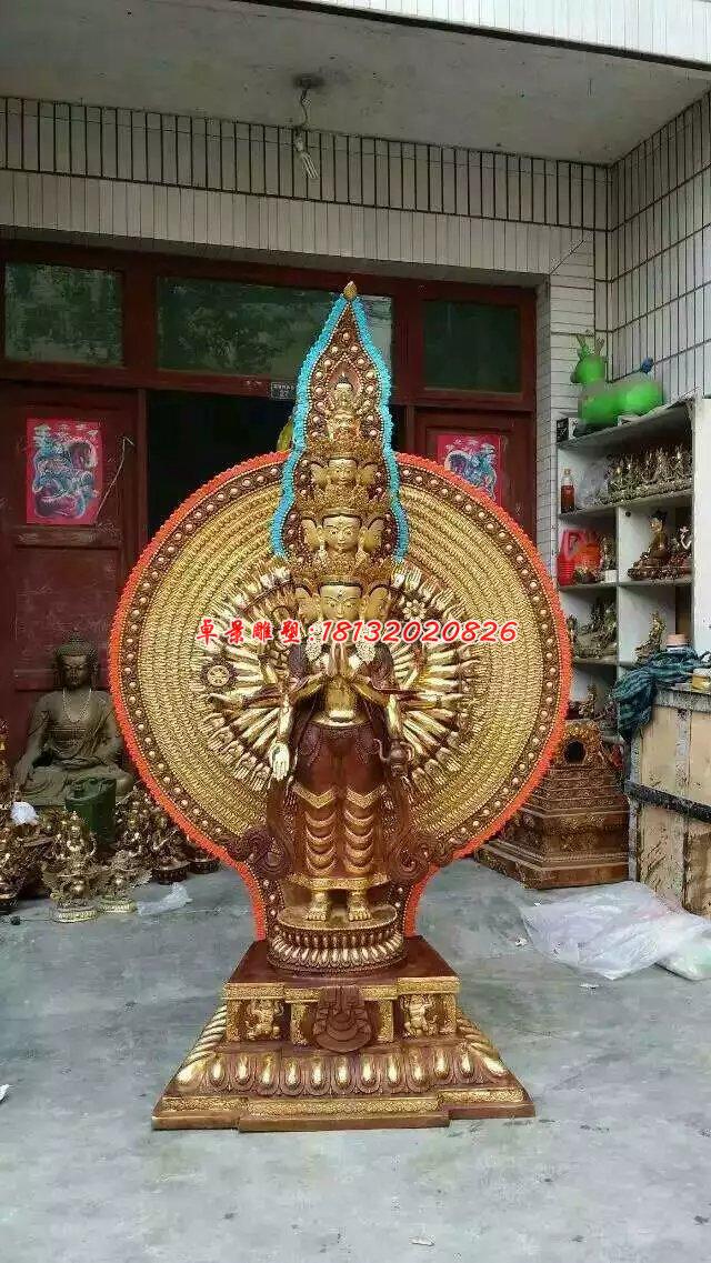 千手觀音銅雕，寺廟銅佛像